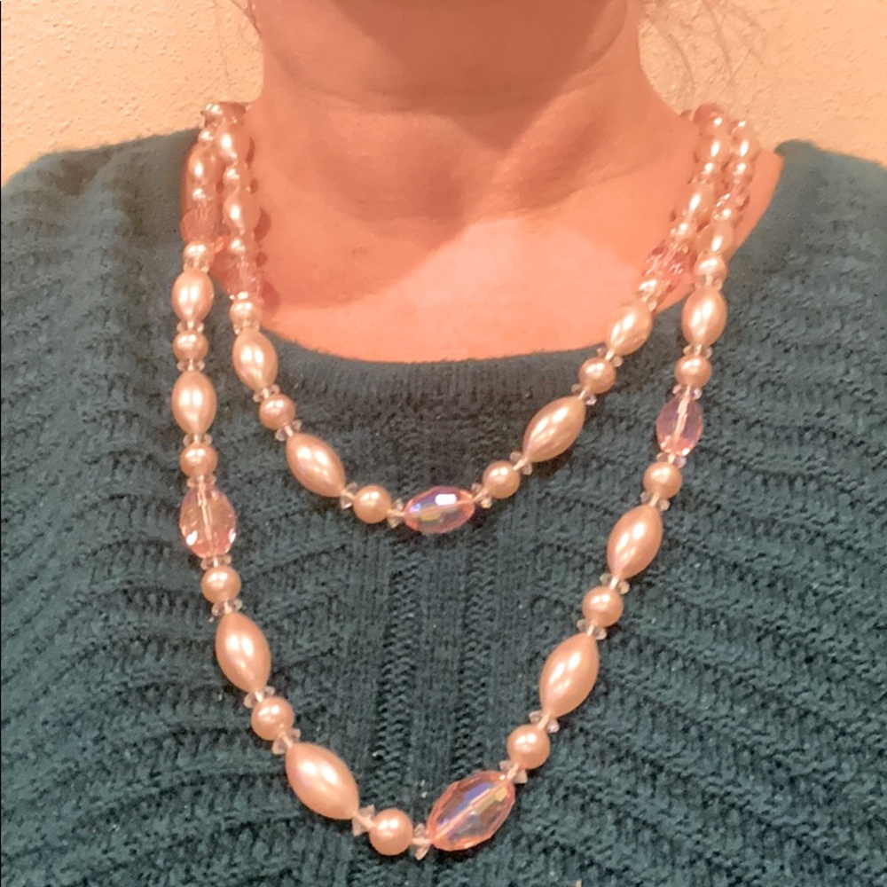 Vintage Art-Deco Bead Costume Jewelry Necklace